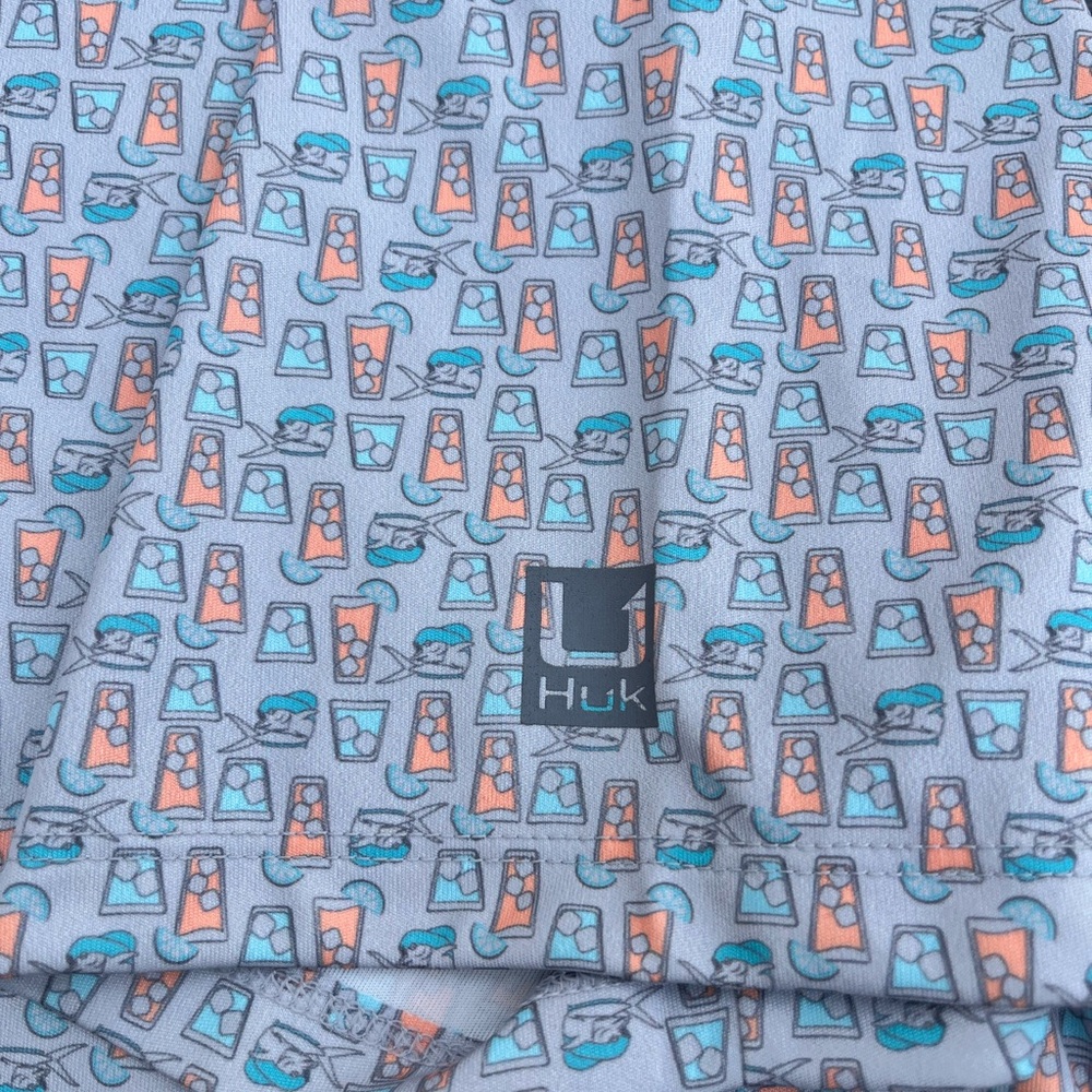 HUK Men’s Polo Shirt Drink Glasses Print Size XL - Picture 6 of 6
